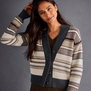 Cabi Cocoa Striped Cardigan - XS (Sold Out Size)